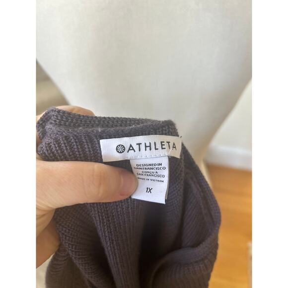 Athleta Hanover Merino Wool Blend Dusty Plum Purple Sweater - Picture 4 of 6